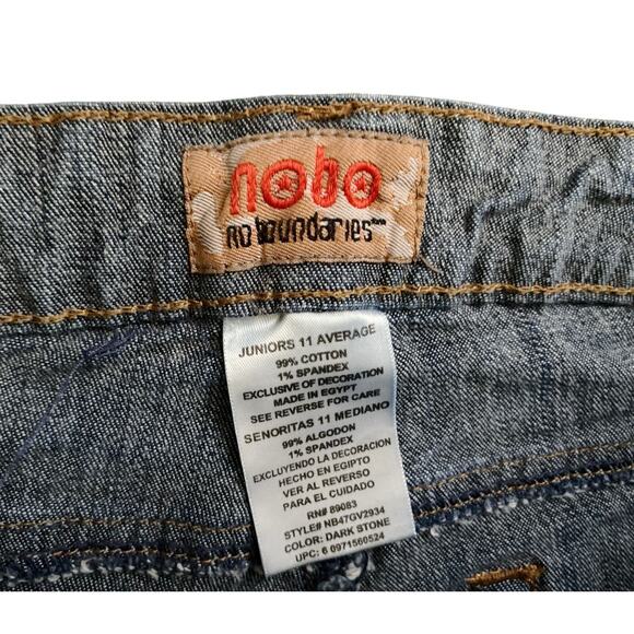 NO BOUNDARIES Womens Size 11 Vintage Y2K Slim Straight Low Rise Blue Jeans NOBO - Picture 5 of 5